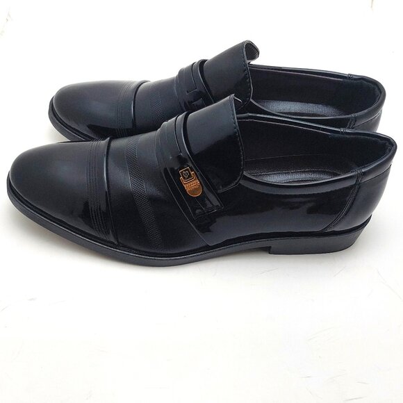 MEN'S  LEATHER SEMI FORMAL BLACK SHOE - Picture 3 of 9